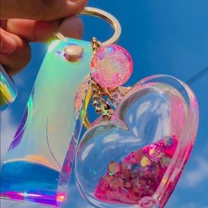 Quicksand Heart Keychain!!